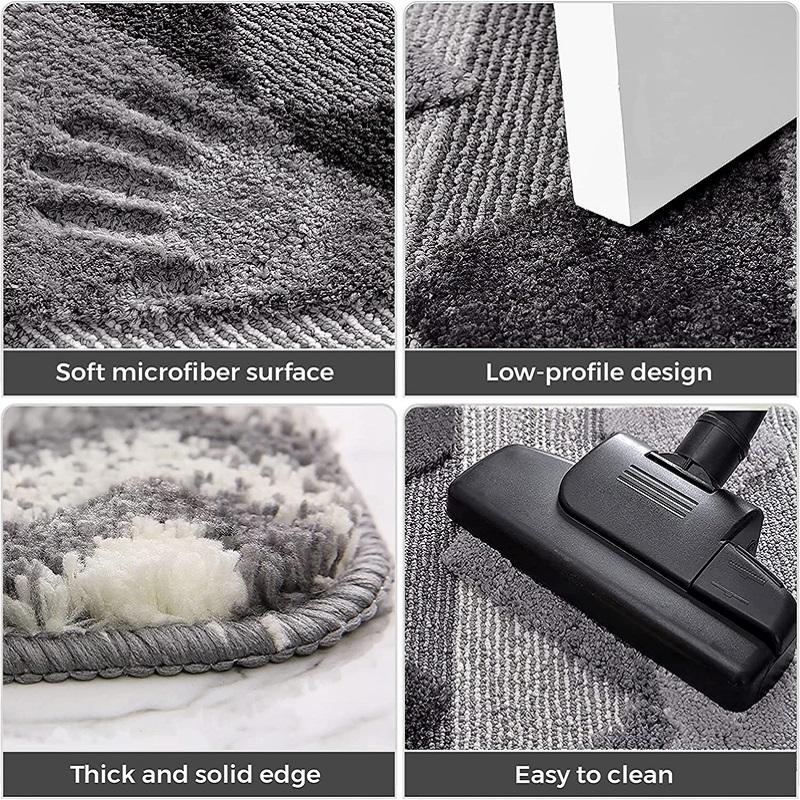 Inyahome Indoor Décor Area Rug for Kitchen Floor Bathroom Rugs Moroccan Vintage Soft and Absorbent Microfiber Bath Mat Non-Slip