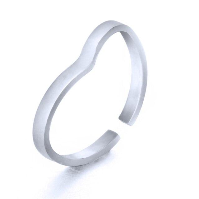 

Золото Серебро Цвет Новая Мода Нержавеющая Сталь Геометрические Гладкие Волны Кольцо Открытый Палец Кольцо Для Женщин Ювелирные Изделия Тренд Кольца Resizable