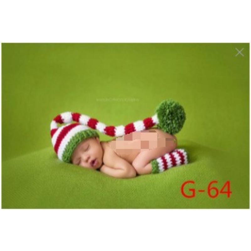New wool hand-knitted children's photography long tail hat, newborn cartoon sweater hat, Christmas long hat