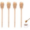 Wooden Honey Mixing Stirrer, 4Pcs 6.3 Inch Honey Dipper Sticks Honey Spoon