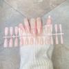 24pcs/set DIY Quick Nails Solid Color Glossy Long Ballet False Nails Multicolor Strips Finished Wear Nail Art