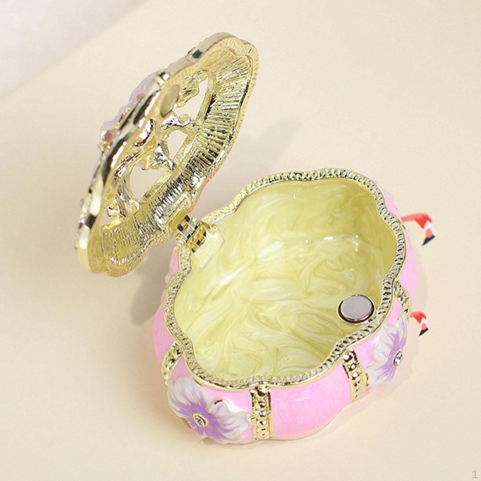 

Эмалированная шкатулка для безделушек, декоративная шкатулка для хранения украшений в винтажном стиле из сплава, подарочный футляр для хранения сувениров розовый