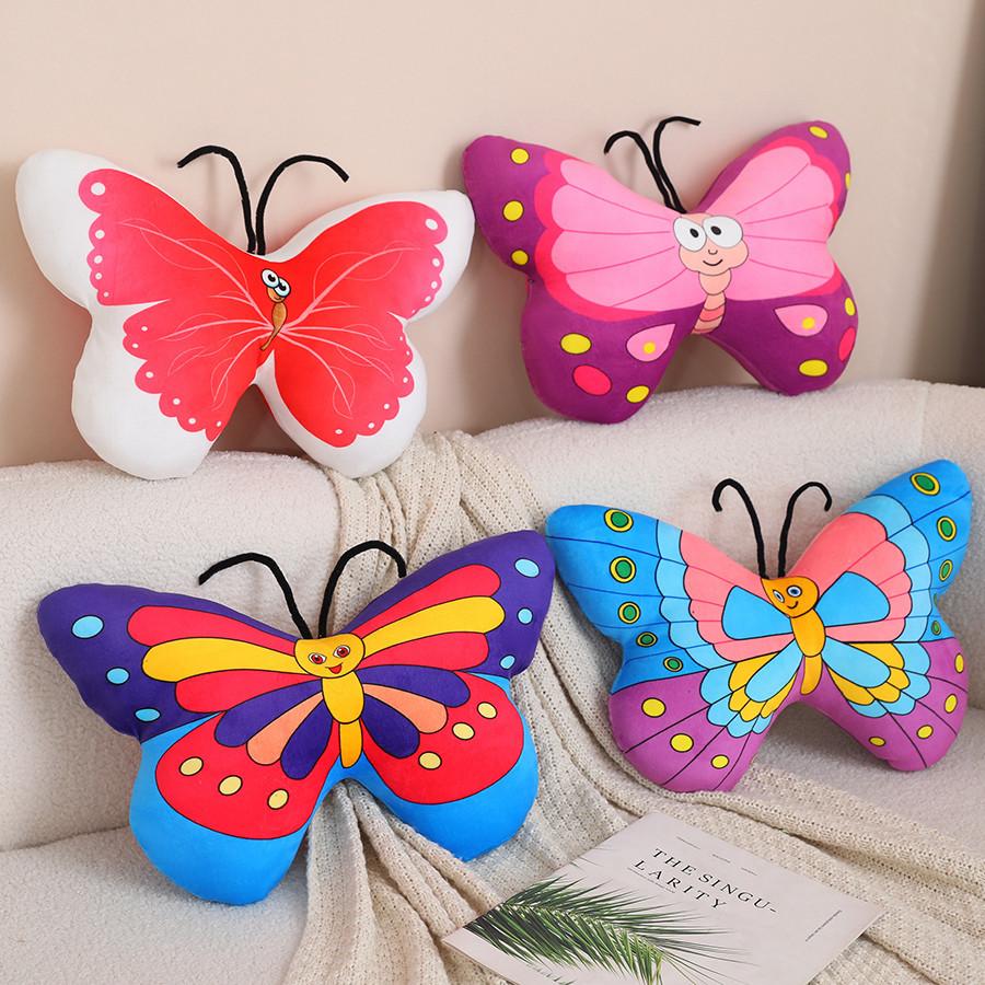 Soft Butterfly Pillow Plush Toy Doll Color Butterfly Doll Girl Accompanying Soothing Ragdoll Doll