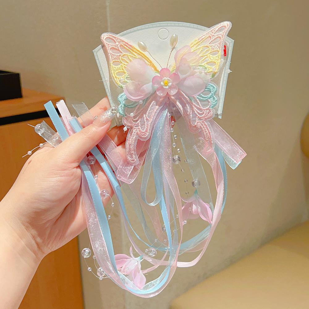 Mid-Autumn Hanfu Fairy Hair Clip - Women's & Children's Ancient Style Floral Tassel, Sweet Accessory for Girls