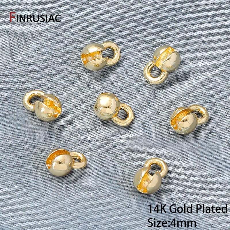 18K Gold Plated Brass End Crimp Beads For Jewelry Making,DIY Bracelets Accessories,Bead Tip Connectors For Jewelry Supplies