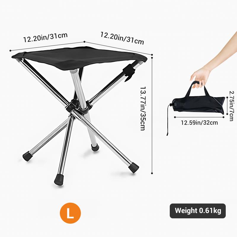 Portable Folding Stool Lightweight Stainless Steel Beach Stool Outdoor Fishing Chairs for Travel Camping Picnic BBQ