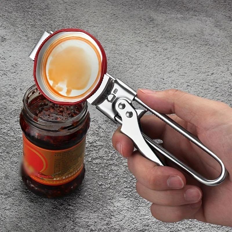 A Sturdy and Durable Kitchen Tool Suitable for Cans and Bottles, Adjustable Manual Stainless Steel Can Opener, Multifunctional