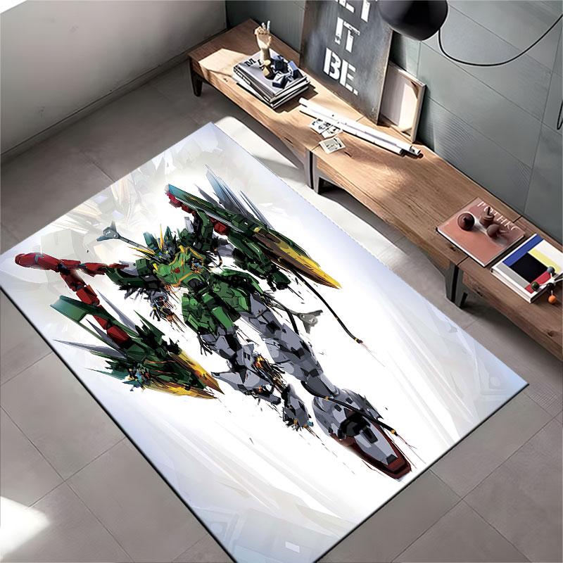 Robot Warrior with Green Armor suitable as a non-slip mat for the living room or bedroom sofa