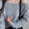 Heart Letter Natural Stone Titanium Steel Necklace - Versatile High-End Sweater Chain for Women