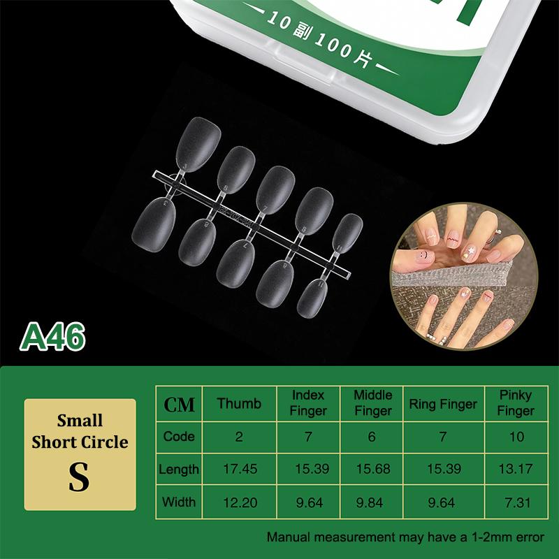 100Pcs/Box Matte Fake Nails No Polishing Press On False Nails Medium Short Design High Matt Soft Gel Nail Tips For Extension