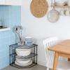 Non-Punching Kitchen Seasoning Corner Rack Portable Table Top Storage Organizer for Pot Dish Food Sundries Bathroom Use