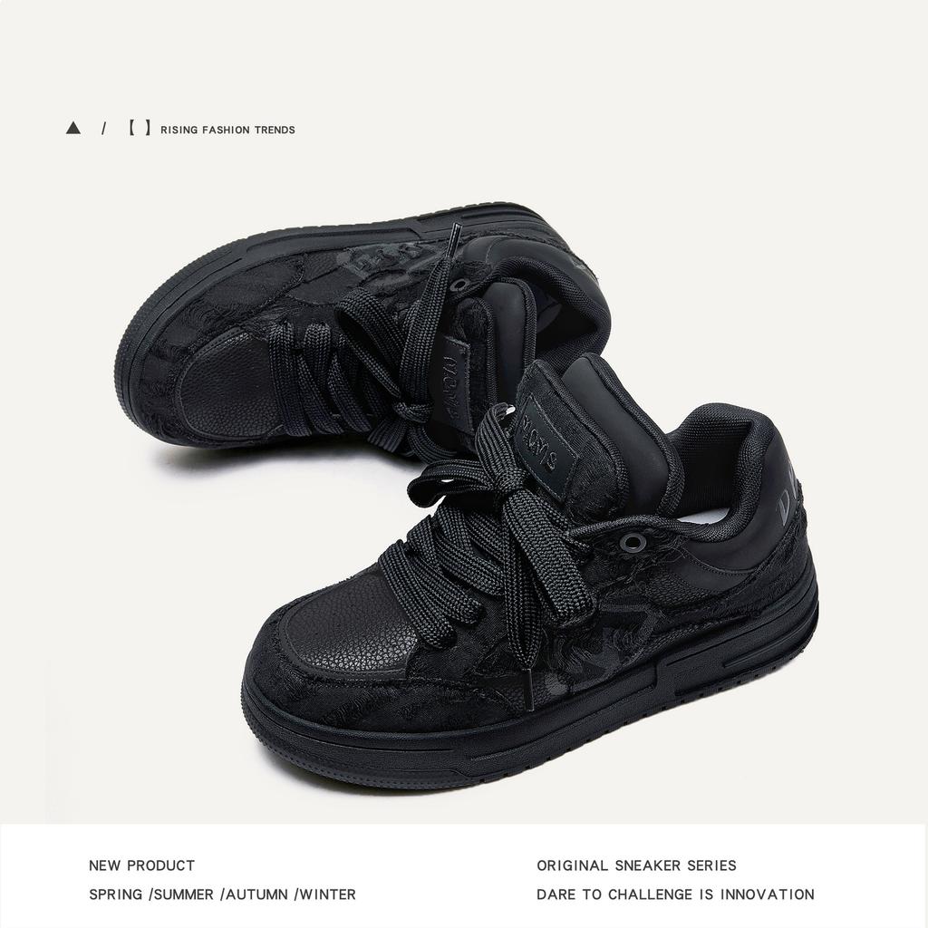 Shoes Destroy Aesthetics Series Black Knight Youth Trend Casual Platform Men's Shoes Low Top Men's and Women's Board Shoes
