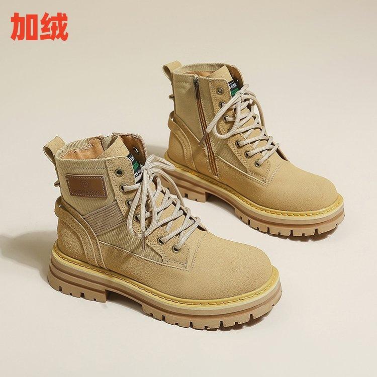 Guyun Shu Martin boots women's 2024 new autumn retro tooling boots spring and autumn single boots popular thick-soled short boots