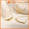 Vnox Irregular Geometric Pendant Necklaces Stainless Steel Jewelry For Women Smooth Liquid Shape Girl Necklaces Daily Waterfall