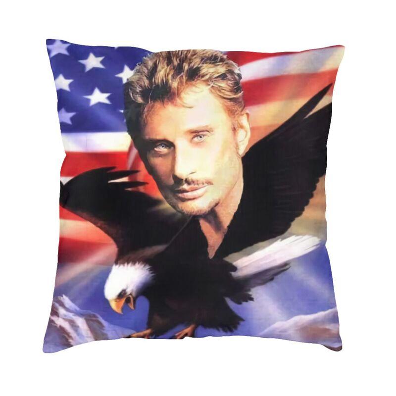 Johnny Hallyday Pillow Home Decor Fashion French Rock Singer Cushions for Sofa Square Pillowcase