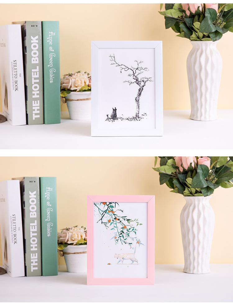 6inch Fashion Home Decor Wooden Picture Frame Wall Photo Frame Desktop Picture Frame Office Desktop Decoration Maison