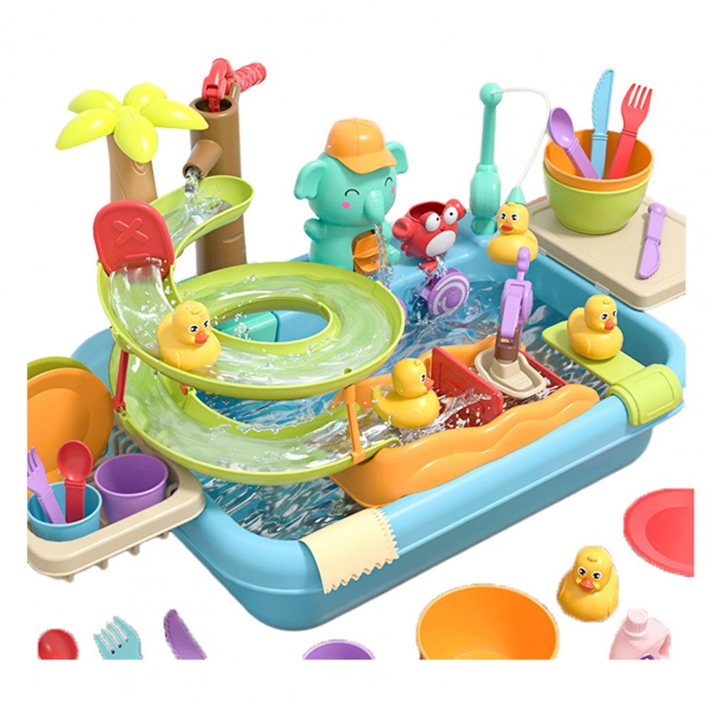 

Water-Saving Toddler Sink Toy Kids Kitchen Sink Toy Set With Water Slide Track Magnetic Fishing Game For Toddlers For Kids
