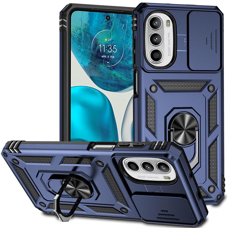 For Motorola G52 G82 Case Shockproof Armor Slide Camera Protect Funda For Moto G52 G82 G 52 82 Magnetic Holder Ring Back Cover