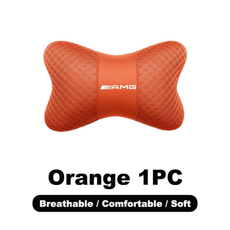 CRY1 Ice Silk Car Seat Neck Pillow Headrest Rest Support Cushion Pad For Mercedes Benz Amg A GLC GLA GLE W205 W212 X156 W166 Sticker