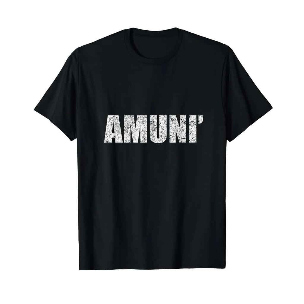 Amun Sicilian Word Sicily Funny 608 T Shirt Vintage Homme Graphic Stretched Stylish Breathable Slightly Streetwear