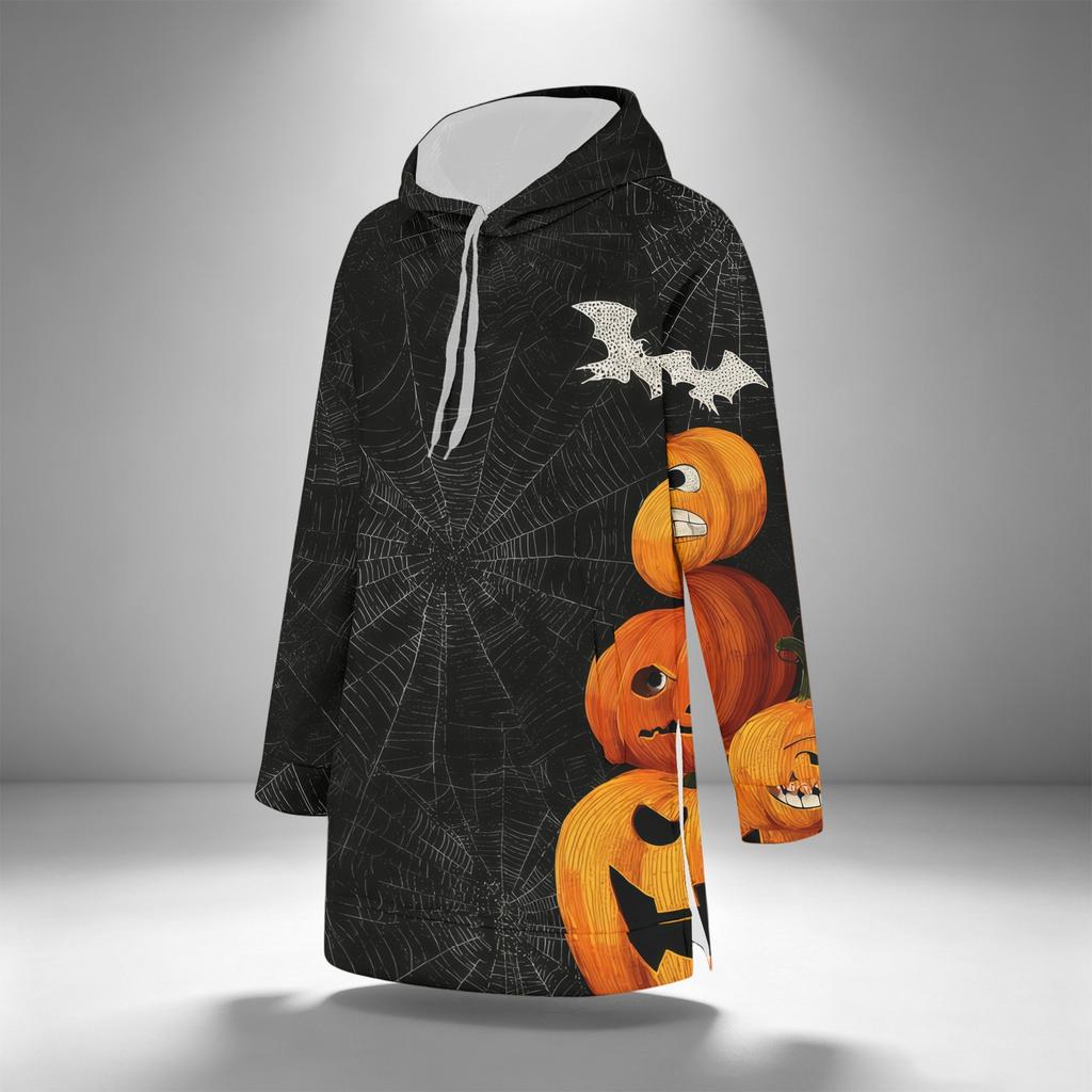 Women's Casual Long Sleeve Halloween Print Pullover Hoodie Sweatshirt
