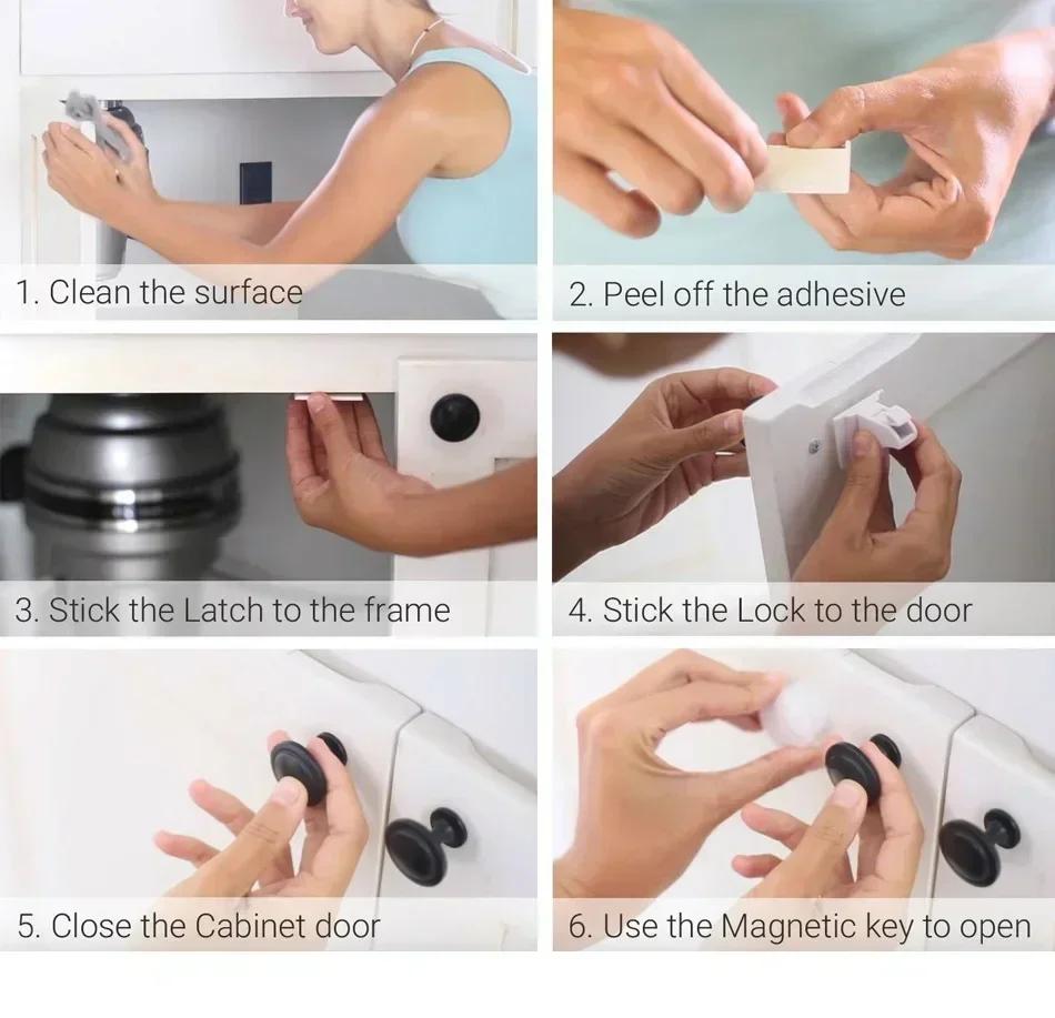 Magnetic Children's safe Lock  Keep Your Kids Safe with Ideal Drawer & Cabinet Door Safety For Babies Toddlers & Children