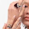 Adorable Finger Rings Party Accessories Heart Shape Adjustable Weddings Rings Alloy Texture for Fashion Casual Looks