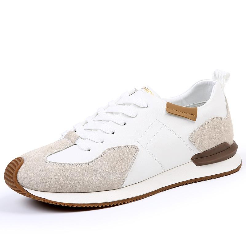 Men's shoes spring new leather breathable sports casual men's trend versatile thick sole