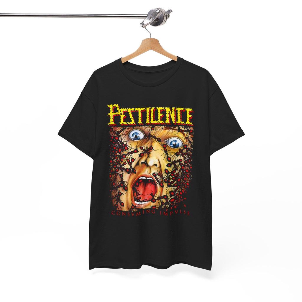 T-Shirt Pestilence "Consuming Impulse" - T-shirt de groupe Death Metal des années 80 - T-shirt Metal Technique Progressif - Unisexe S à 5XL