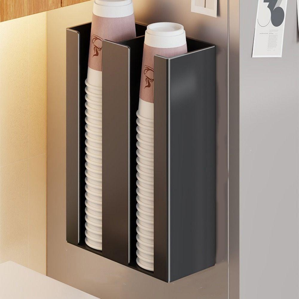 Wall Mounted Paper Cup Dispenser Iron Paper Cup Organizer Durable Cup Storage Rack  for Home