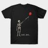 Mărime Asiatică Tricou Unisex din Bumbac Tricou cu Imprimeu Schelet Balon Pierdut Tricou Well Shit Imprimeu Fără Tăiere Croială Normală