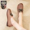 Flower Women's Shoes Foot Cover Shallow Mouth Single Shoes Women's Flat Bottom New Super Soft Mother Shoes Medium and Old Casual Leather Shoes
