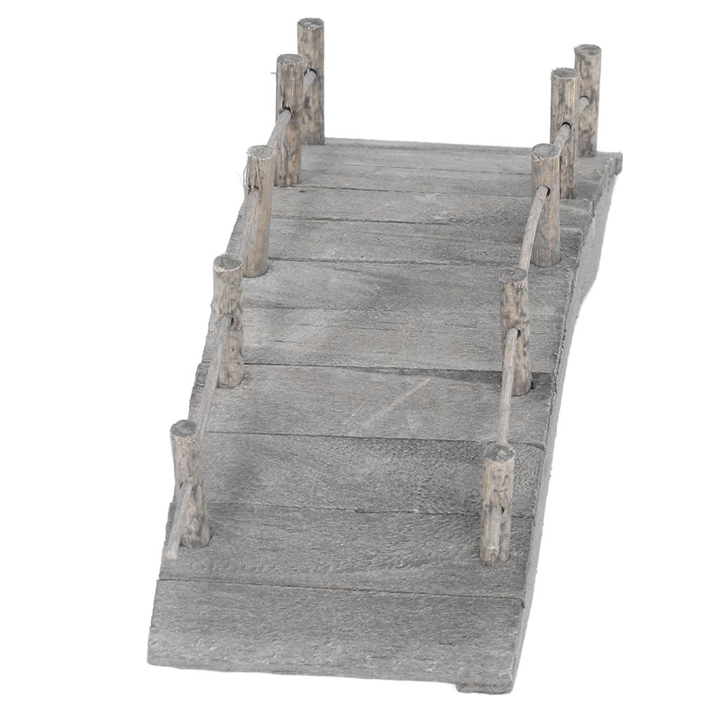 Mini Holzbogenbrücke 1:12 Puppenhaus Bogenbrücke Miniatur Landschaftsgestaltungsornamente mit Geländern