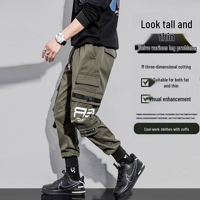 Men's Multi-Pocket Overalls: Trendy Japanese-Style High Street Casual Pants for Spring & Autumn