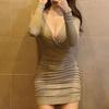 Women's Bodycon Dress Sexy Chest Highlighting Slimming Design Fashionable Tightening Butt Dress