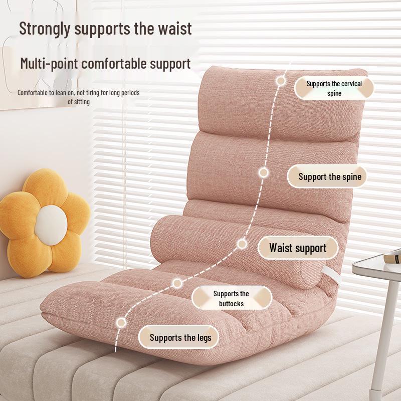 Lazy Tatami Folding Sofa Chair: Single Bed & Backrest for Dorms, Balconies, and Bedrooms