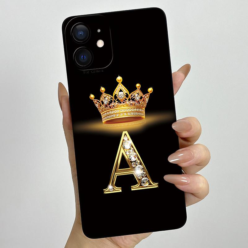 For Apple iPhone 11 Case iPhone11 Pro Luxury Crown Letter Couple Cover Soft Liquid Phone Case For iPhone 11 Pro Max Fundas Coque