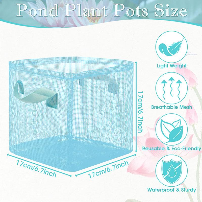 6PCS Aquatic Pond Planting Mesh Pots Water Lily Lotus Planter Reusable Grow Bags for Outdoor Bog Plants Terrestrial Plants