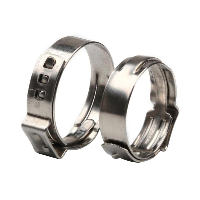 80Pcs Single Ear Hose Clamps 5.8-23.5mm Crimp Hose Clamps Cinches Clamp Rings for Securing Pipe Hoses and Automotive Use