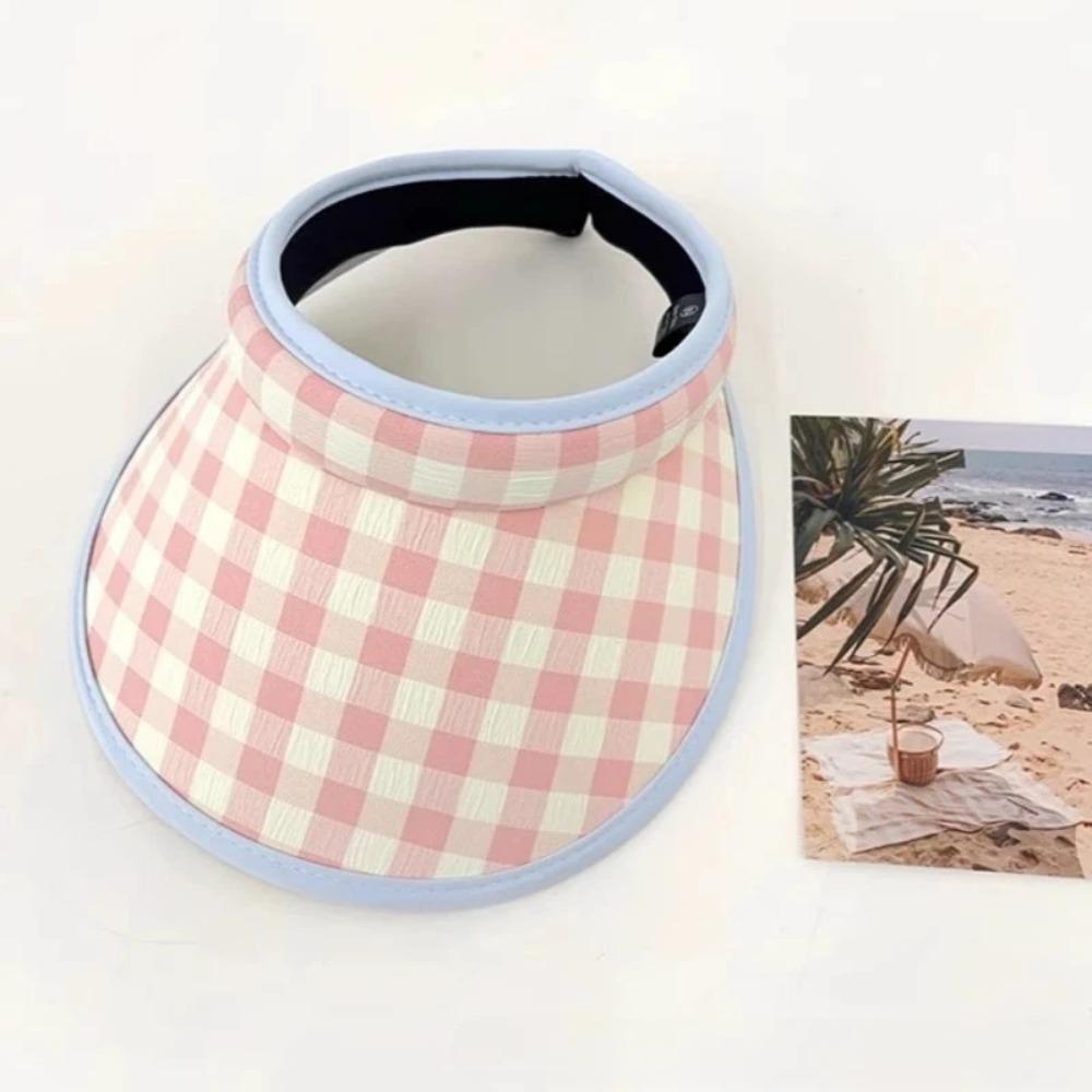 Breathable Large Brim Sun Hat Hair Hoop Style Sun Protection Hats Summer Empty Top Cap  Vacation