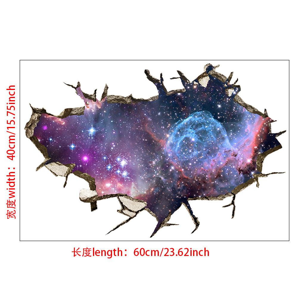 3D Self-adhesive Tearable Wall Starry Sky Universe Planet World Ceiling Living Room Decorative Wall Sticker
