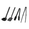 Yamazaki Silicone Tools 4-Piece Set: Ladle, Spatula, Spoon, Tongs, and Chopsticks, Tower Black, 5190, 5192, 5194, and 5196