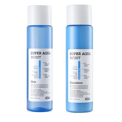 IOU Super Aqua Piel Húmeda 300ml + Emulsión 300ml Set de 2 piezas