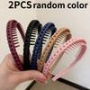 1/2pcs Fashion Women Headband/Hair Band Wide Edge Headband Face Washing Headband,Non-Slip Toothed Hair Clip, Random Color