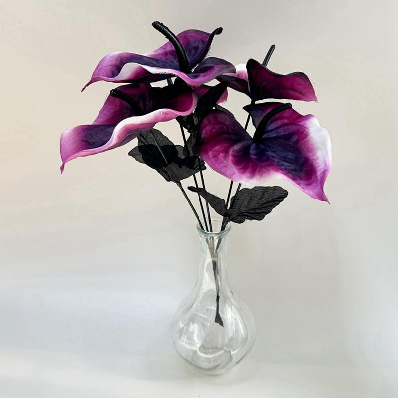 12pcs Dark Gothic Style Artificial Black Rose Flowers Bouquet for Wedding Bridal Shower Home Decor Valentines Day Gift