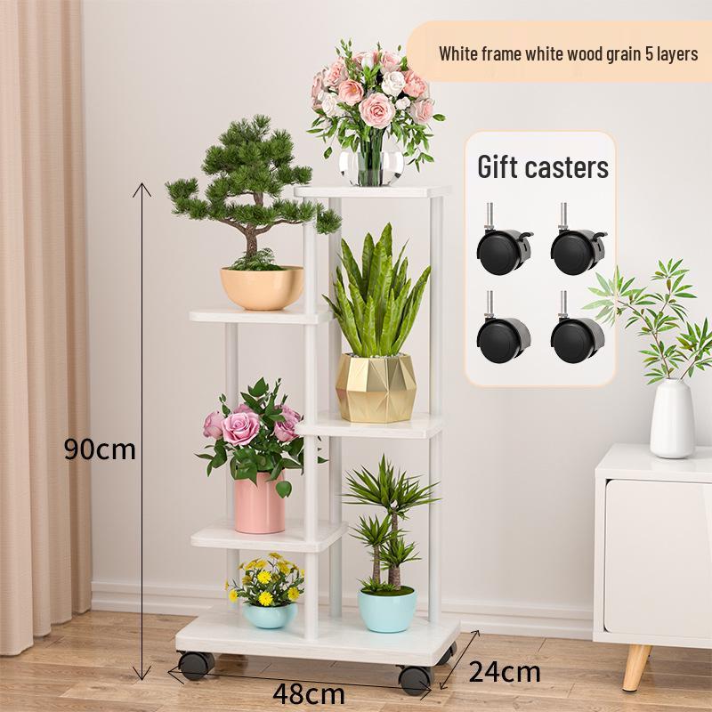 Wrought Iron Multi-Layer Tall Indoor Flower Stand for Living Room or Balcony