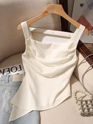 French Irregular Spaghetti Strap Slim-Fit Tank Top - Sexy Cross-Border Southeast Asia, Euro & American Style