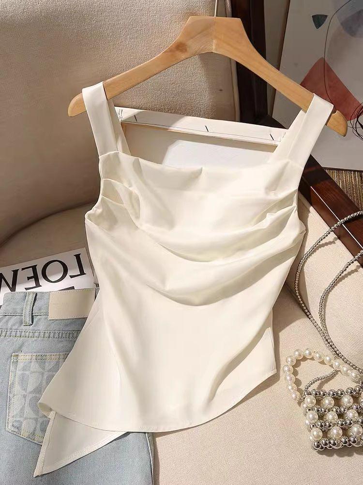 French Irregular Spaghetti Strap Slim-Fit Tank Top - Sexy Cross-Border Southeast Asia, Euro & American Style