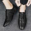 Fashion Business Office Leather Oxford Shoes Men Lace Up Adults Footwear Man Casual Shoe Classic Retro Style Daily Commute Casual Shoes