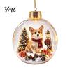 Decorative Holiday Gift Ideas Glowing Christmas Story Ornament, Mini Scene In Ball with Warm LED Unique Exchange Gifts Light, 3D Clear Acrylic Hanging